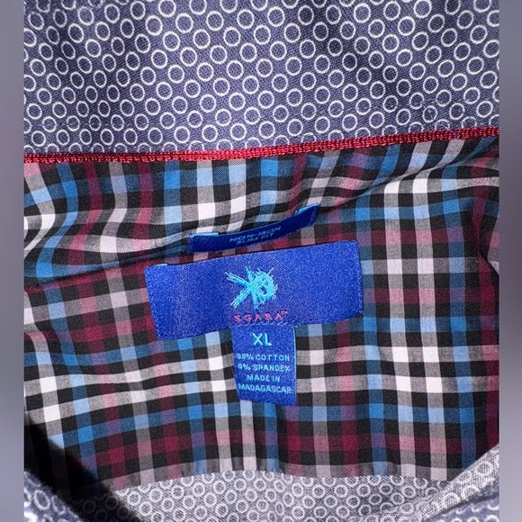 Egara Mens Button Down Dress Shirt Long Sleeve Non Iron Slim Fit Blue XL - Picture 2 of 12